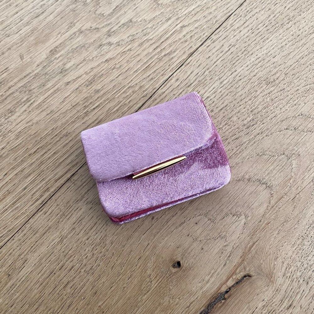 Tyler Ellis Micro Mini Candy Clutch Velvet Purse in Pink - Picture 2 of 8